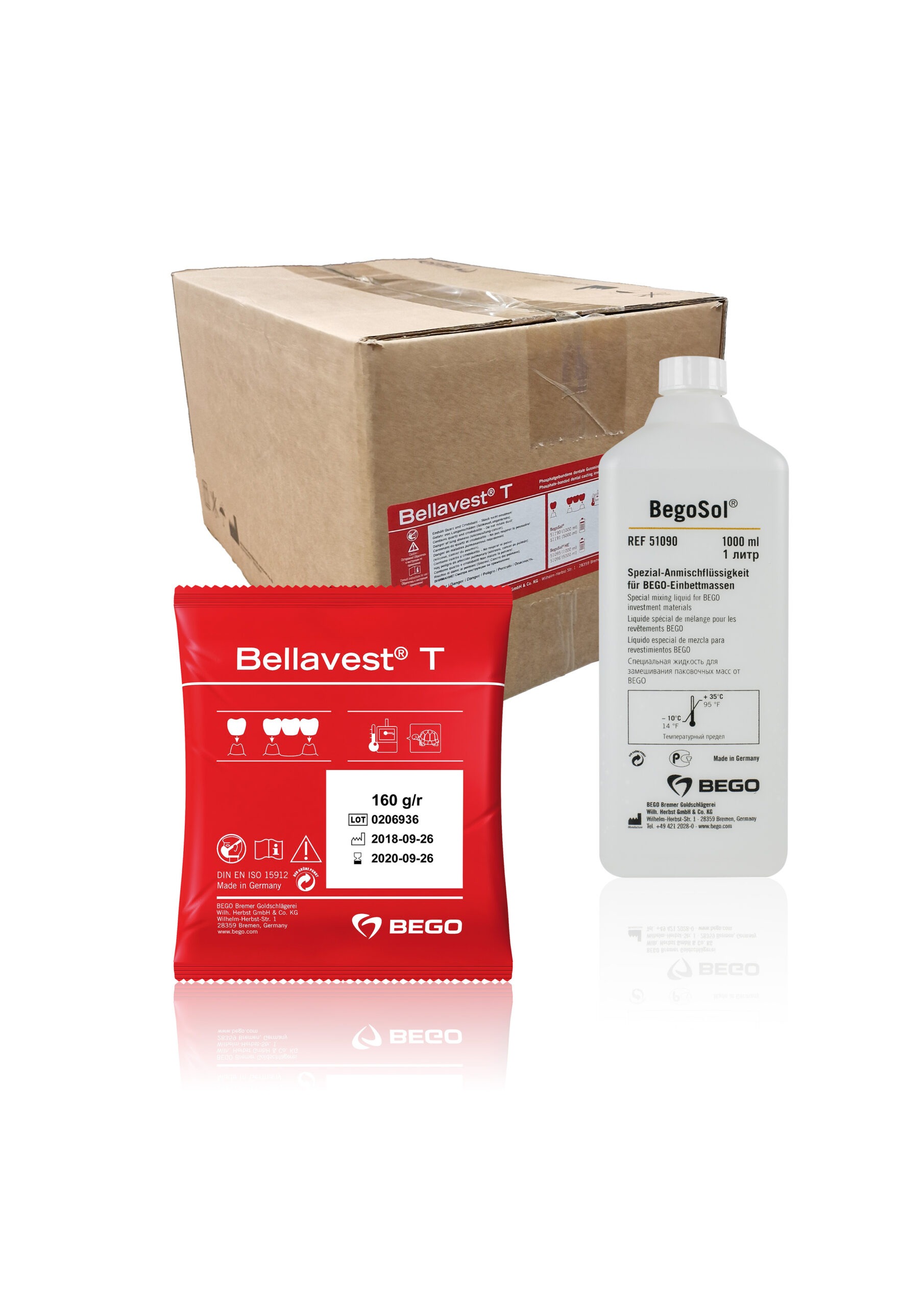 Bellavest T, masa na korony i mosty + płyn Begosol 1000 ml